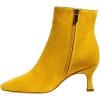 imageFSJ Women Comfy Zipper Medium Spool Heels Square Toe Classic Pull On Office Boots Size 415 M USGold