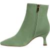 imageFSJ Women Comfy Zipper Medium Spool Heels Square Toe Classic Pull On Office Boots Size 415 M USGreen