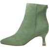 imageFSJ Women Comfy Zipper Medium Spool Heels Square Toe Classic Pull On Office Boots Size 415 M USGreen
