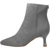 imageFSJ Women Comfy Zipper Medium Spool Heels Square Toe Classic Pull On Office Boots Size 415 M USGrey
