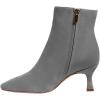 imageFSJ Women Comfy Zipper Medium Spool Heels Square Toe Classic Pull On Office Boots Size 415 M USGrey