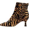 imageFSJ Women Comfy Zipper Medium Spool Heels Square Toe Classic Pull On Office Boots Size 415 M USPeru Snakes Print