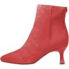 imageFSJ Women Comfy Zipper Medium Spool Heels Square Toe Classic Pull On Office Boots Size 415 M USRed