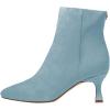 imageFSJ Women Comfy Zipper Medium Spool Heels Square Toe Classic Pull On Office Boots Size 415 M USSky Blue