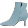 imageFSJ Women Comfy Zipper Medium Spool Heels Square Toe Classic Pull On Office Boots Size 415 M USSky Blue