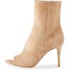 imageFSJ Women Dressy Peep Toe High Heel Ankle Boots Stilettos Trendy Side Zipper Office Party Booties Shoes Size 415 USBeige