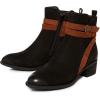imageFSJ Women Fashion Round Toe Ankle Boots Block Low Heel Side Zipper Booties Comfy Winter Casual Walking Ladies Shoes Size 415 USBlack