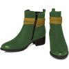 imageFSJ Women Fashion Round Toe Ankle Boots Block Low Heel Side Zipper Booties Comfy Winter Casual Walking Ladies Shoes Size 415 USDark Green
