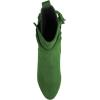 imageFSJ Women Round Toe Wedge High Heel Ankle Boots Retro Side Zipper Casual Walking Ladies Shoes Size 415 USGreen