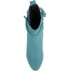 imageFSJ Women Round Toe Wedge High Heel Ankle Boots Retro Side Zipper Casual Walking Ladies Shoes Size 415 USTurquoise