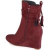imageFSJ Women Round Toe Wedge High Heel Ankle Boots Retro Side Zipper Casual Walking Ladies Shoes Size 415 USWinered