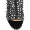 imageFSJ Women Studded Rivets Peep Open Toe Stiletto High Heel Slouchy Ankle Boots Cocktail Nightclub Party Outfit Shoes Size 416 USBlack