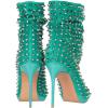 imageFSJ Women Studded Rivets Peep Open Toe Stiletto High Heel Slouchy Ankle Boots Cocktail Nightclub Party Outfit Shoes Size 416 USTurquoise