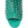imageFSJ Women Studded Rivets Peep Open Toe Stiletto High Heel Slouchy Ankle Boots Cocktail Nightclub Party Outfit Shoes Size 416 USTurquoise