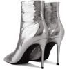 imageFSJ Women Stylish Metal Texture Sexy Pointed Toe Short Mid Calf Comfortable Stiletto High Heels Dress Single Ankle Boots Side Zip Office Lady Shoes Size 415 USGun