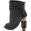 imageFSJ Women Stylish Peep Toe Slouch Ankle Boots Chunky Stacked Heels Party Prom Nightclub Evening Wedding Crystal Heel Dress Shoes Size 415 USBlack Crystal Heel