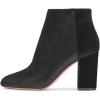 imageWomen Elegant Velvet Round Toe Ankle Boots Chunky High Heels Office Lady Booties Size 415 USBlack
