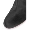 imageWomen Elegant Velvet Round Toe Ankle Boots Chunky High Heels Office Lady Booties Size 415 USBlack