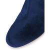 imageWomen Elegant Velvet Round Toe Ankle Boots Chunky High Heels Office Lady Booties Size 415 USDark Blue
