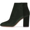 imageWomen Elegant Velvet Round Toe Ankle Boots Chunky High Heels Office Lady Booties Size 415 USForest Green