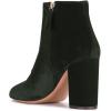 imageWomen Elegant Velvet Round Toe Ankle Boots Chunky High Heels Office Lady Booties Size 415 USForest Green