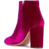 imageWomen Elegant Velvet Round Toe Ankle Boots Chunky High Heels Office Lady Booties Size 415 USFuchsia