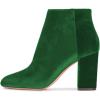 imageWomen Elegant Velvet Round Toe Ankle Boots Chunky High Heels Office Lady Booties Size 415 USGreen