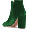 imageWomen Elegant Velvet Round Toe Ankle Boots Chunky High Heels Office Lady Booties Size 415 USGreen