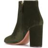 imageWomen Elegant Velvet Round Toe Ankle Boots Chunky High Heels Office Lady Booties Size 415 USOlive Green