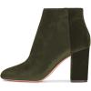 imageWomen Elegant Velvet Round Toe Ankle Boots Chunky High Heels Office Lady Booties Size 415 USOlive Green