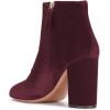 imageWomen Elegant Velvet Round Toe Ankle Boots Chunky High Heels Office Lady Booties Size 415 USPlum