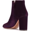 imageWomen Elegant Velvet Round Toe Ankle Boots Chunky High Heels Office Lady Booties Size 415 USPurple