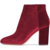 imageWomen Elegant Velvet Round Toe Ankle Boots Chunky High Heels Office Lady Booties Size 415 USRed