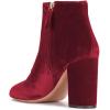 imageWomen Elegant Velvet Round Toe Ankle Boots Chunky High Heels Office Lady Booties Size 415 USRed