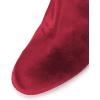 imageWomen Elegant Velvet Round Toe Ankle Boots Chunky High Heels Office Lady Booties Size 415 USRed