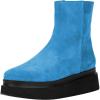 imageFSJ Women Closed Round Toe Thick Sole Low Heel Ankle Boots Side Zipper Platform Booties Walking Daily Wear Shoes Size 416 USBlue