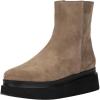 imageFSJ Women Closed Round Toe Thick Sole Low Heel Ankle Boots Side Zipper Platform Booties Walking Daily Wear Shoes Size 416 USTaupe Brown