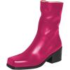 imageFSJ Women Closed Square Toe Ankle Boots Low Block Heel Short Boots Side Zipper Mid Calf Fashion Dress Booties Size 416 USDeep Pink