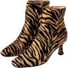 imageFSJ Women Comfy Zipper Medium Spool Heels Square Toe Classic Pull On Office Boots Size 415 M USPeru Snakes Print