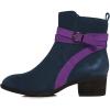 imageFSJ Women Fashion Round Toe Ankle Boots Block Low Heel Side Zipper Booties Comfy Winter Casual Walking Ladies Shoes Size 415 USMidnight Blue