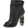 imageFSJ Women Stylish Peep Toe Slouch Ankle Boots Chunky Stacked Heels Party Prom Nightclub Evening Wedding Crystal Heel Dress Shoes Size 415 USBlack Crystal Heel