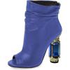imageFSJ Women Stylish Peep Toe Slouch Ankle Boots Chunky Stacked Heels Party Prom Nightclub Evening Wedding Crystal Heel Dress Shoes Size 415 USBlue Crystal Heel