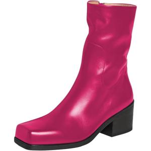 imageFSJ Women Closed Square Toe Ankle Boots Low Block Heel Short Boots Side Zipper Mid Calf Fashion Dress Booties Size 416 USDeep Pink
