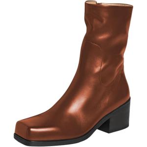 imageFSJ Women Closed Square Toe Ankle Boots Low Block Heel Short Boots Side Zipper Mid Calf Fashion Dress Booties Size 416 USSienna