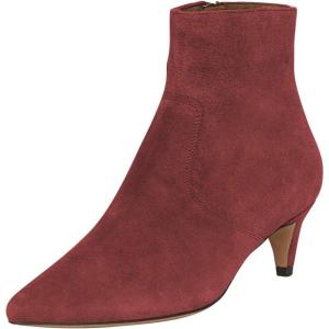 imageFSJ Women Comfort Kitten Low Heel Pointed Toe Ankle Boots Side Zipper Dress Booties Suede Winter Shoes Size 415 USIndian Red