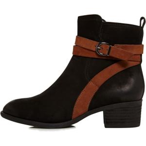 imageFSJ Women Fashion Round Toe Ankle Boots Block Low Heel Side Zipper Booties Comfy Winter Casual Walking Ladies Shoes Size 415 USBlack