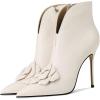 imageFSJ Women Elegant Flower Decoration Ankle Boots Pointed Toe Stiletto High Heel Side Zipper Evening Dress Ladies Shoes Size 415 USBeige