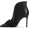 imageFSJ Women Elegant Flower Decoration Ankle Boots Pointed Toe Stiletto High Heel Side Zipper Evening Dress Ladies Shoes Size 415 USBlack
