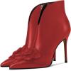 imageFSJ Women Elegant Flower Decoration Ankle Boots Pointed Toe Stiletto High Heel Side Zipper Evening Dress Ladies Shoes Size 415 USRed