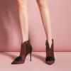 imageFSJ Women Elegant Flower Decoration Ankle Boots Pointed Toe Stiletto High Heel Side Zipper Evening Dress Ladies Shoes Size 415 USRed Scale